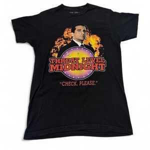 The Office TV Show Michael Scott Threat Level Midnight Black T-Shirt Size M